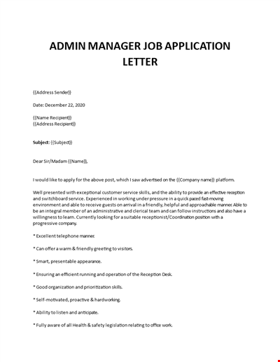 Bank office support Job Application Letter