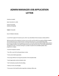 Bank office support Job Application Letter