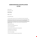Bank office support Job Application Letter example document template
