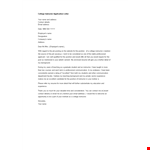 College Instructor Application Letter example document template