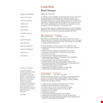 Customer Service Retail Manager | Store Operations | Skilled in Serving Customers example document template