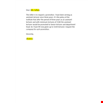 Application for Promotion to Lecturer example document template
