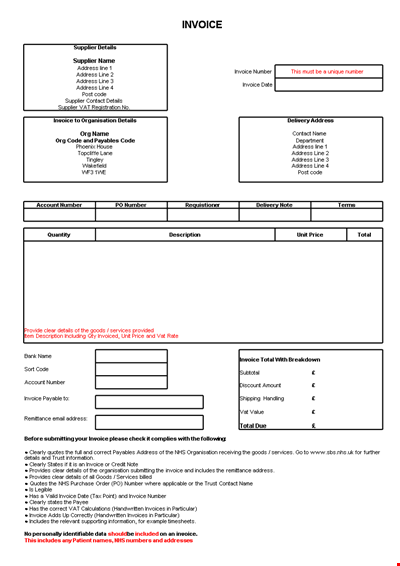 Invoice Template for Delivery Order | Excel Form, Invoice Number, Address & Details