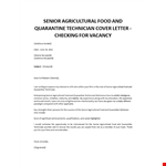 Application letter for Farm Technician example document template