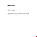 Address Change: Letter of Explanation for Internet Service example document template