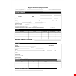 Employment Application Template - Simplify the Hiring Process with a Comprehensive Application example document template
