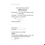 Generic Franchise Agreement example document template