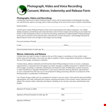 Capture Moments Without Constraints - Photo Waiver Release Form Template example document template