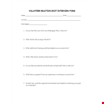Exit Interview Form For Volunteer example document template
