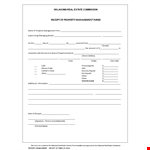 Free Rent Receipt Template for Oklahoma Property example document template