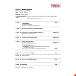 Proposed Financial Review Agenda - Chair's Review & Agenda example document template