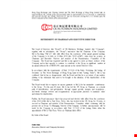 Retirement Announcement Template | Company Director, Group Chairman example document template