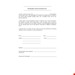 Consent Form Template for Photography Release example document template