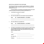 Create a Binding Prenuptial Agreement with Your Prospective Spouse using our Template example document template