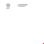 Sample Business Expense Report - Total Expenses for Travel example document template