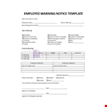 Employee Warning Notice example document template