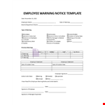 Employee Warning Notice example document template 