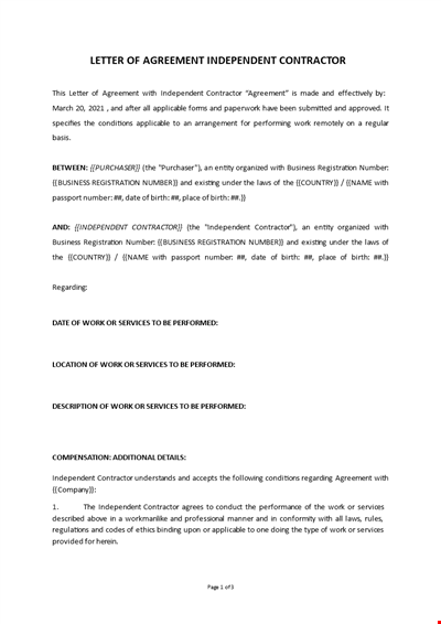 Independent Contractor Agreement