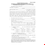 Standard Employment Contract example document template