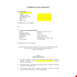 Commission Agreement Template - Create a Solid Agreement Between Agent and Principal example document template