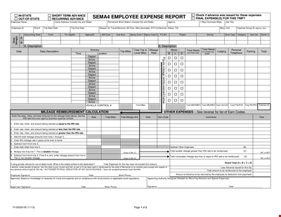 Business Expense Report Template | Track Employee Expenses, Total, State, Advance, Mileage