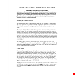 Landlord Tenant Residential Eviction example document template