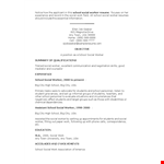 Experienced School Social Worker Resume Template example document template