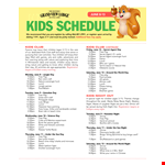 Nightly Schedule for Kids example document template