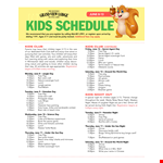 Nightly Schedule for Kids example document template 