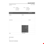 Salary Receipt A example document template