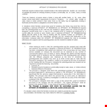 Proven Residency - Affidavit for Child's School Enrollment example document template