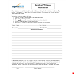 Provide Incident Details with a Witness Statement Form example document template