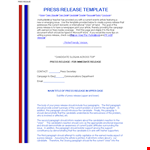 Effective Press Release Template for Maximum Results example document template