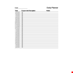 Daily Project Planner Printable example document template