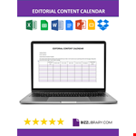 A Calendar Of Editorial Content example document template 