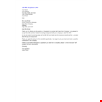 Job Employment Acceptance Letter example document template 