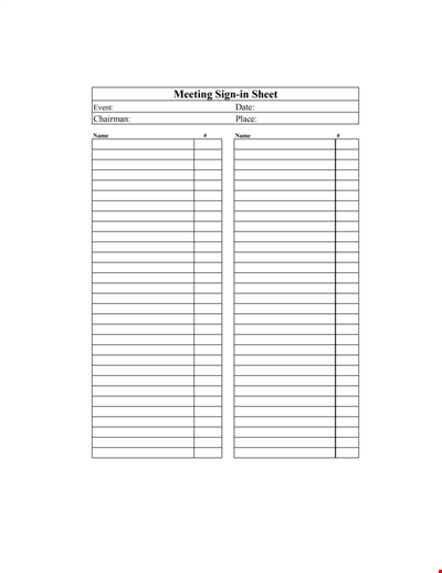 Meeting Sign-in Sheet