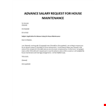 Advance salary request for house maintenance example document template