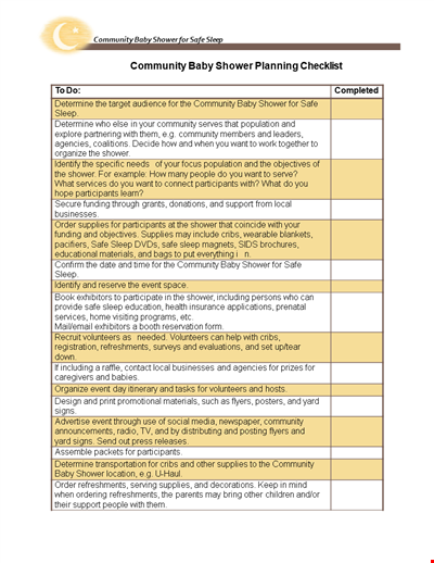 Community Baby Shower Planning Checklist - Tips for Sleep, Participants, and Shower!