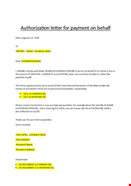 Sample Authorization Letter Behalf