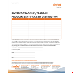 Program Certificate Of Destruction Template example document template