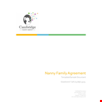 Nanny Family Contract Template - Agreement for the Family and Nanny example document template