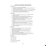 Architecture Internship Job Description example document template