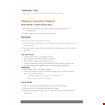 Meeting Preparation Checklist Template for Efficient Meeting Planning with Agenda and Attendees example document template