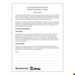 Standard Form Snow Contract Template example document template
