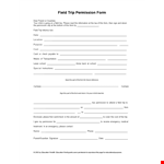 Get Permission Slip for Field: Please Fill Out the Request Form example document template