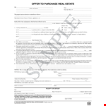 Offer Letter Example To Purchase Real Estate example document template