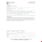 Sample College Letter of Reference for Graduate Applicant - Recommender example document template 