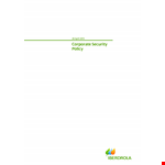 Corporate Security Policy Template example document template