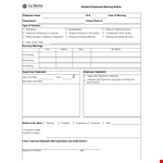 Action Taken: Employee Warning Notice for Workplace Misconduct example document template
